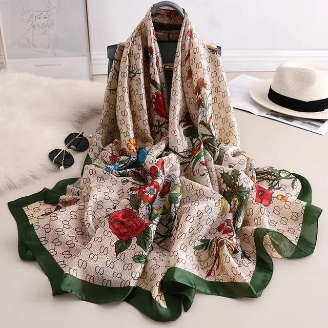 Fashion Silk Scarf Printed Bandana Shawl #LZ164