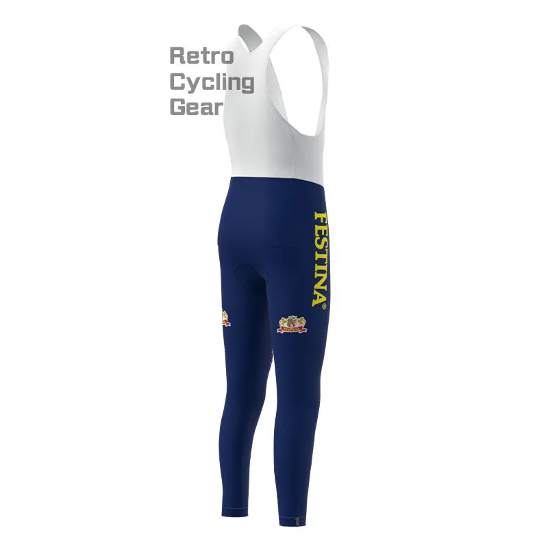 FESTINA Blue Fleece Retro Cycling Pants