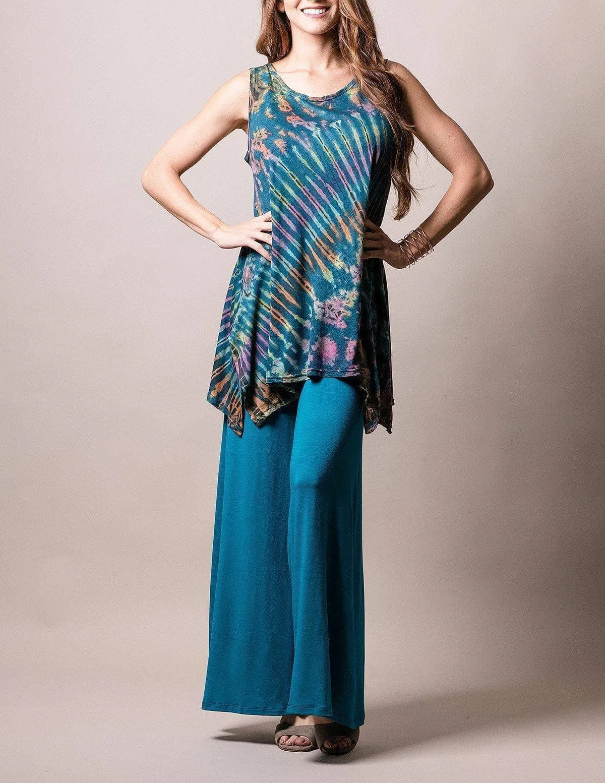 Flowy Palazzo Pants - Turquoise