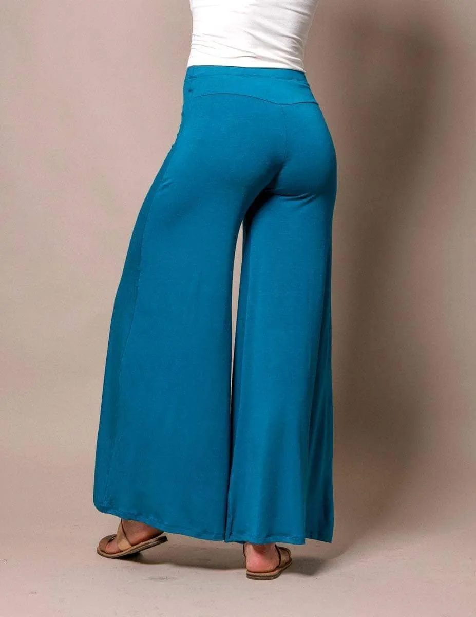 Flowy Palazzo Pants - Turquoise