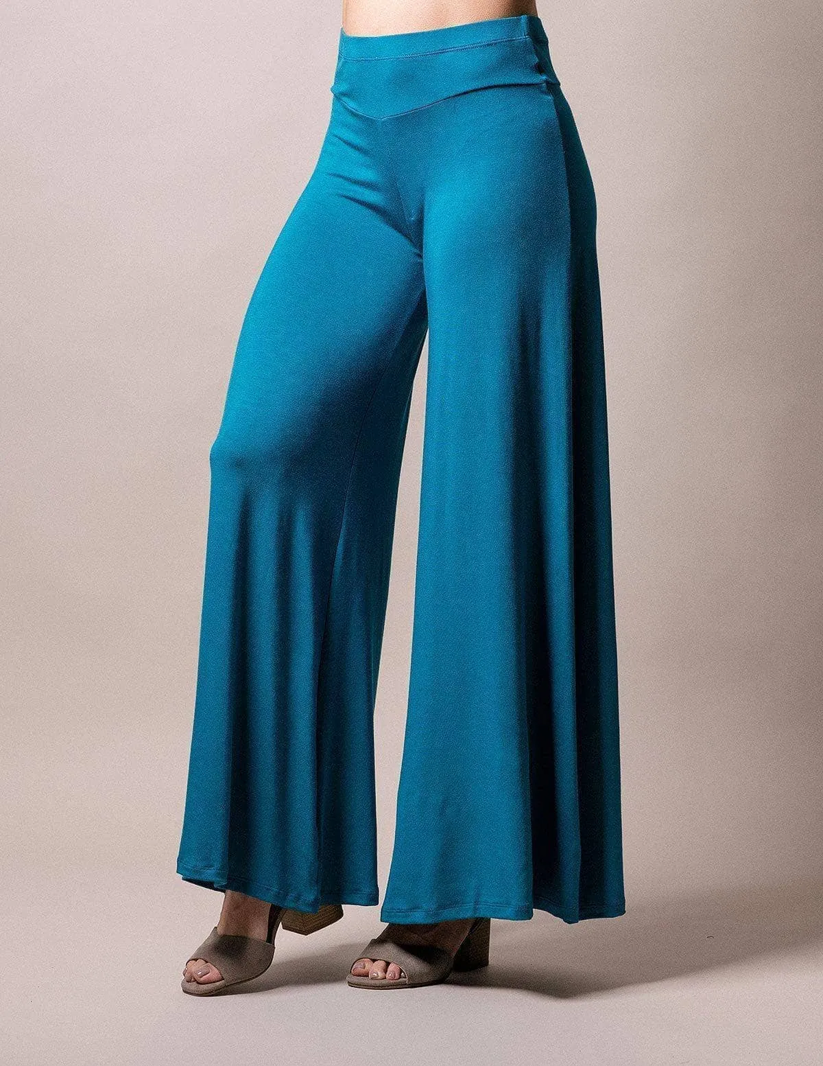 Flowy Palazzo Pants - Turquoise