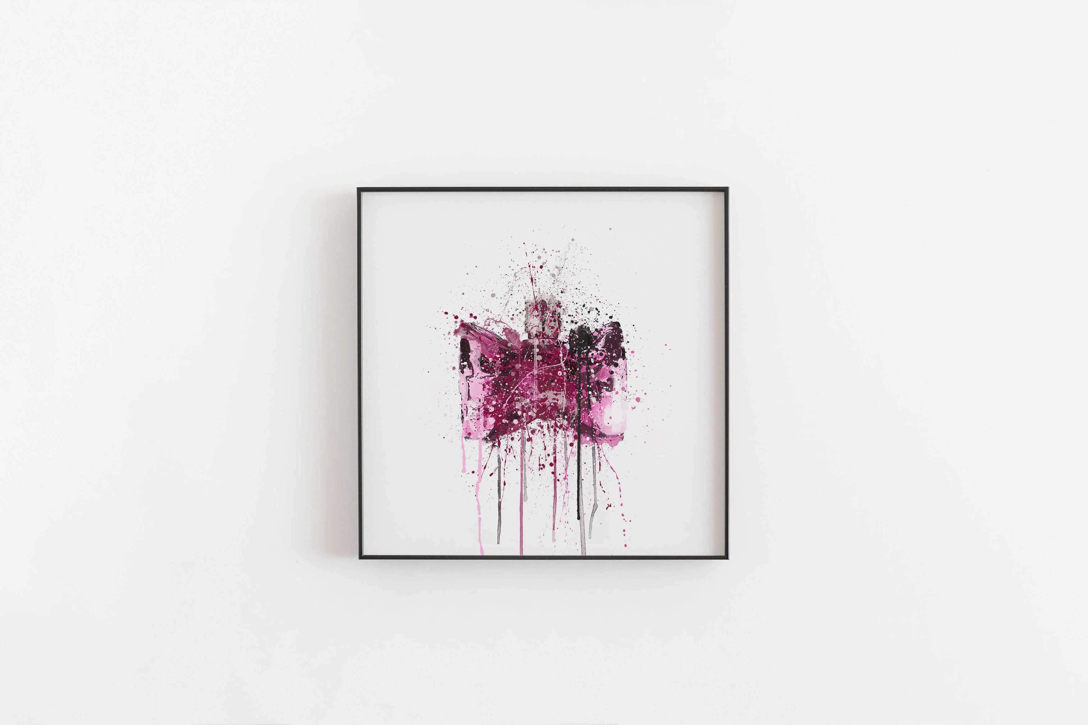 Fragrance Bottle Wall Art Print 'Bow'