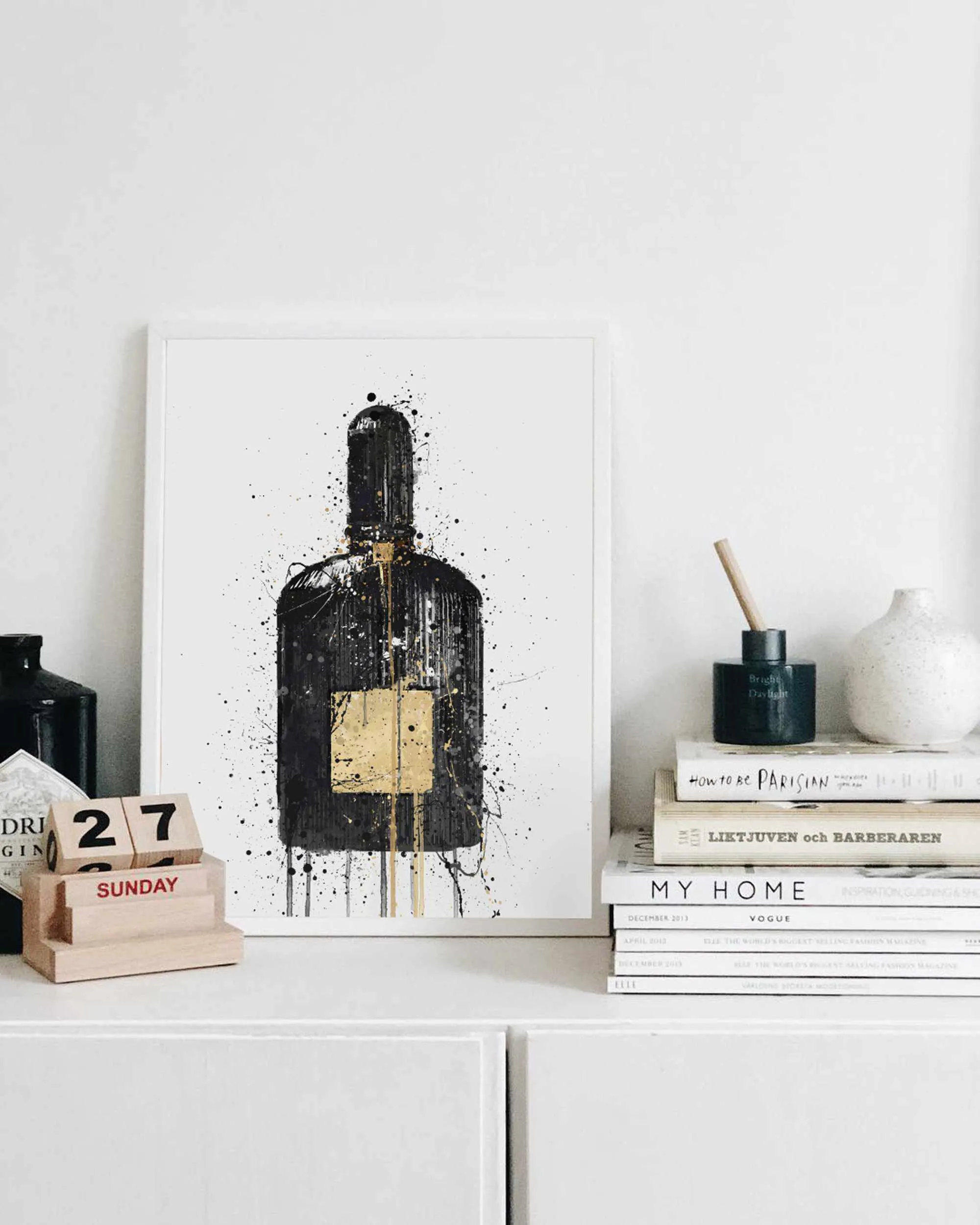 Fragrance Bottle Wall Art Print 'Egyptian Gold'