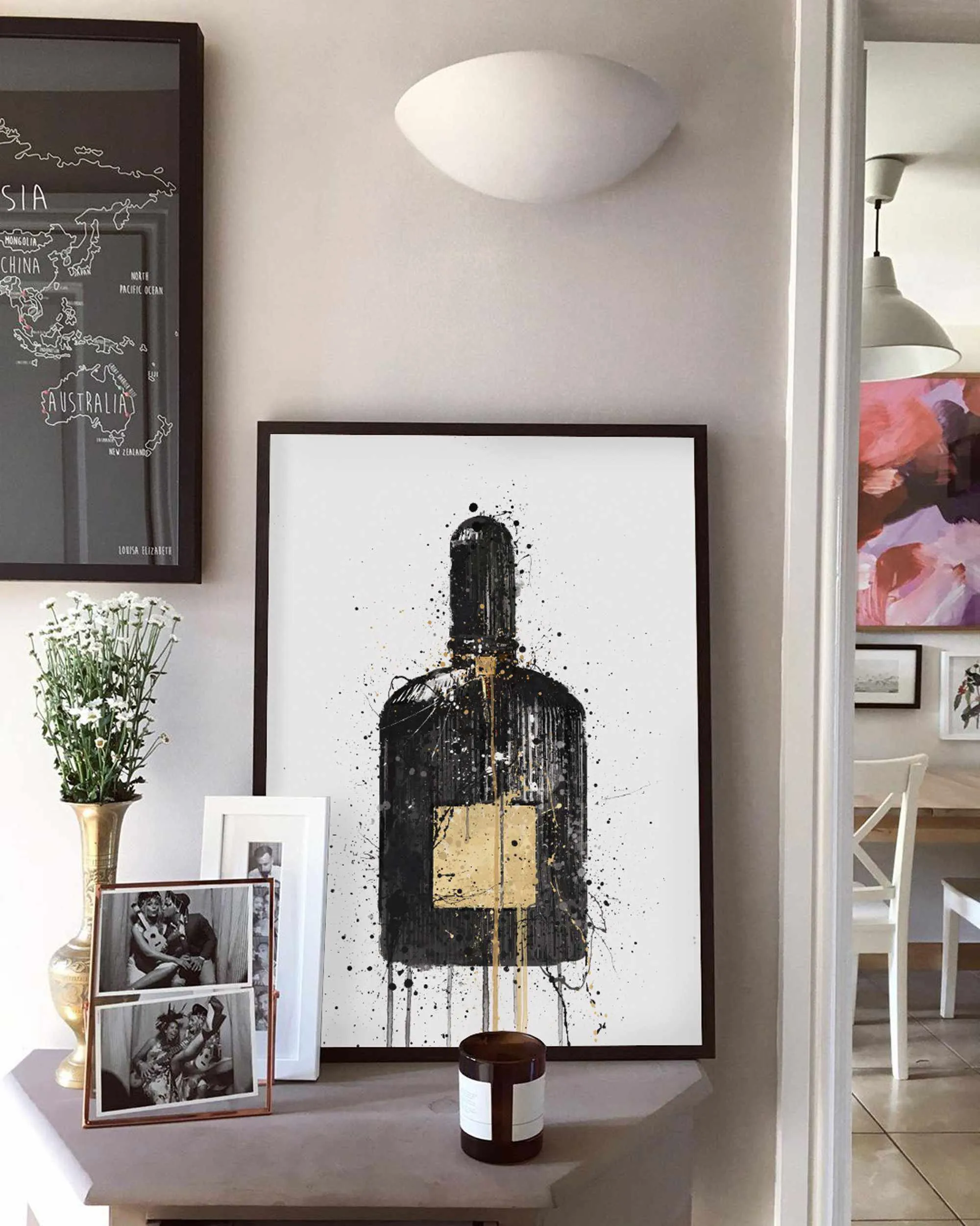 Fragrance Bottle Wall Art Print 'Egyptian Gold'