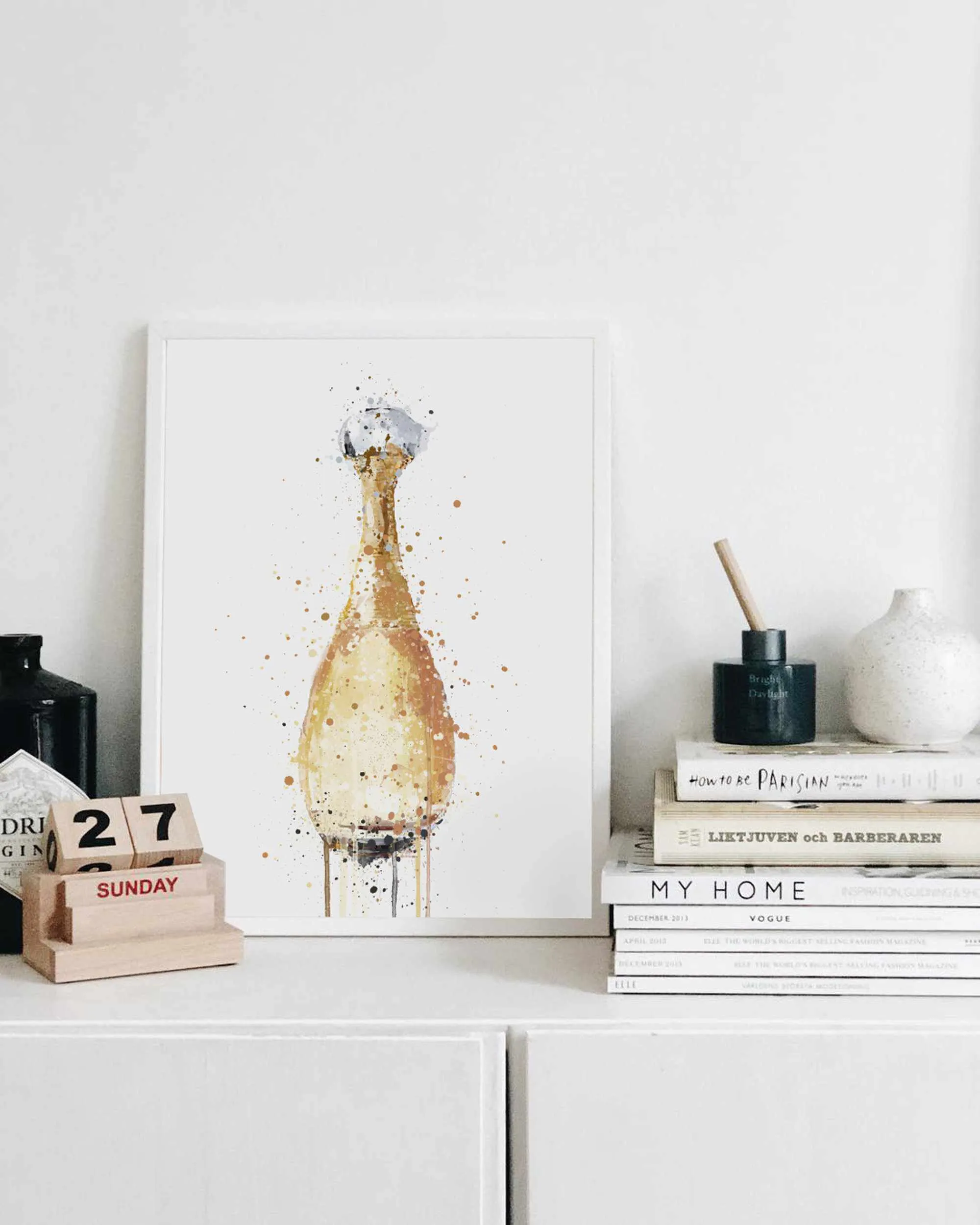 Fragrance Bottle Wall Art Print 'Gold'