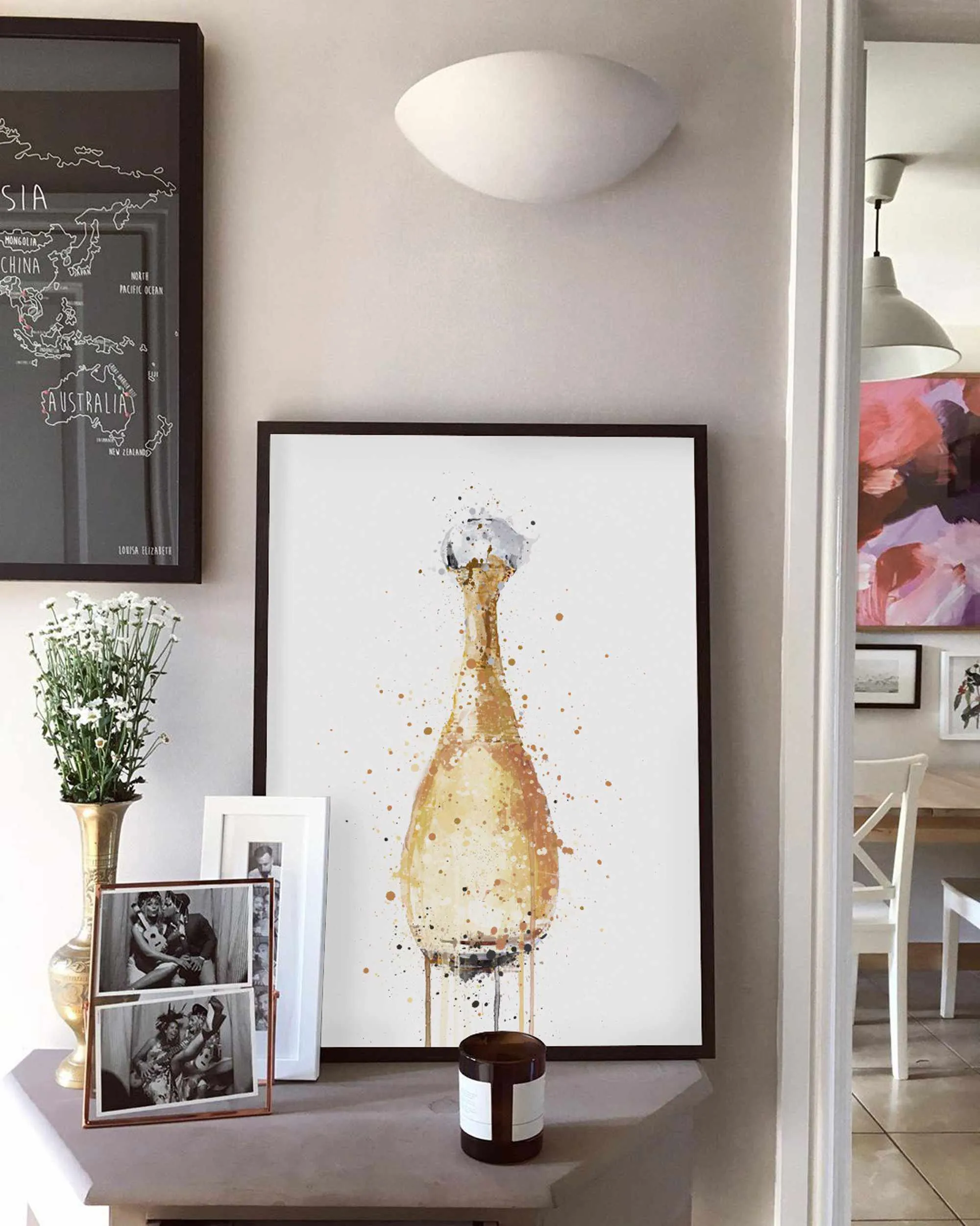 Fragrance Bottle Wall Art Print 'Gold'