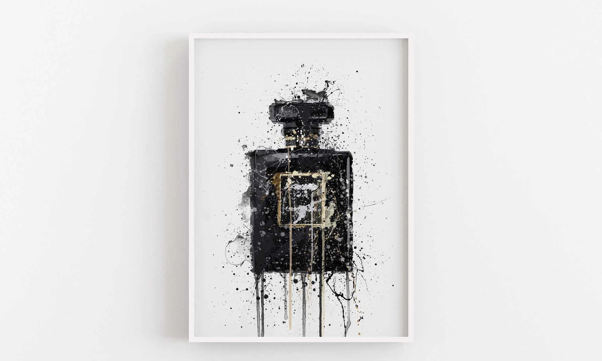 Fragrance Bottle Wall Art Print 'Midnight Black'