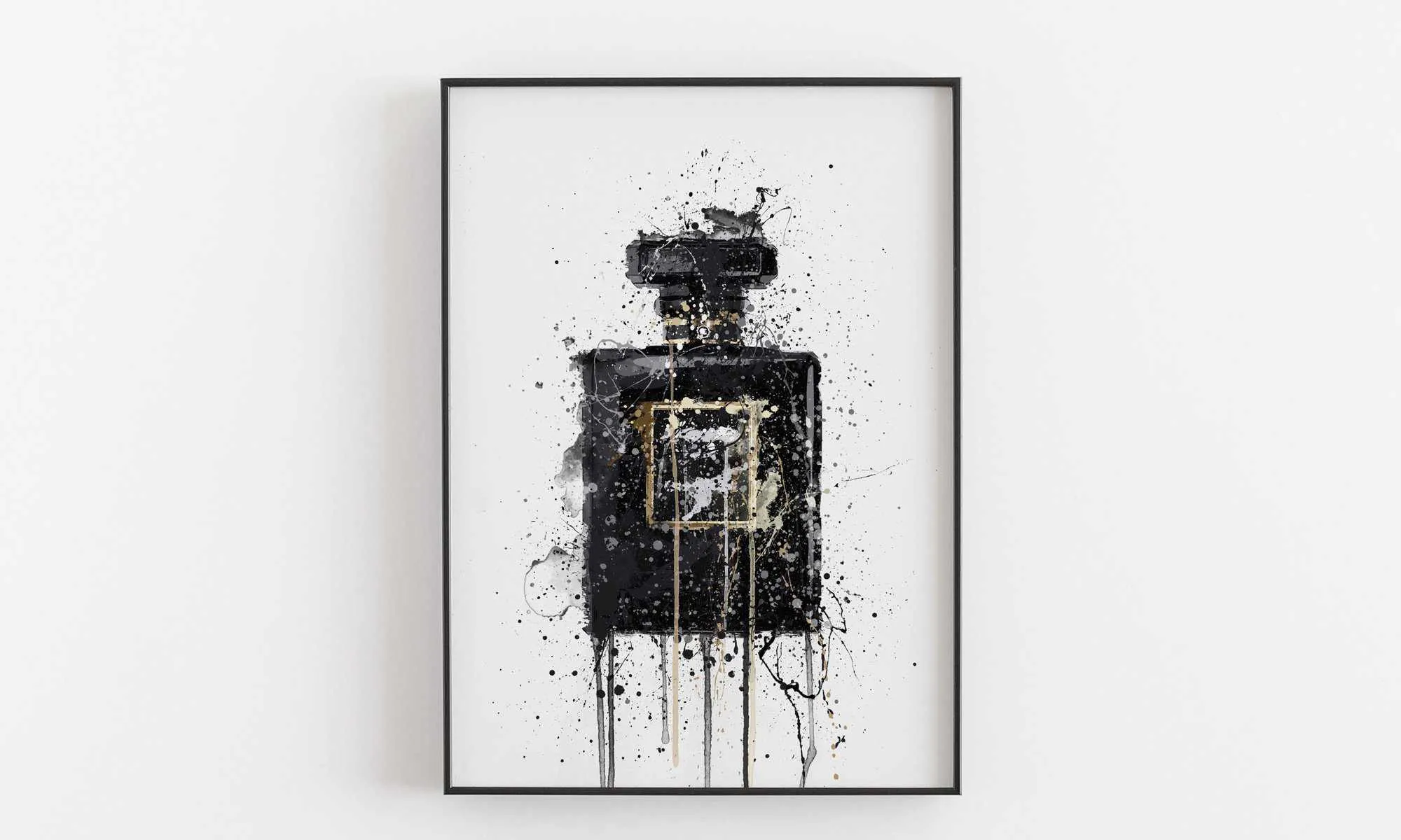 Fragrance Bottle Wall Art Print 'Midnight Black'