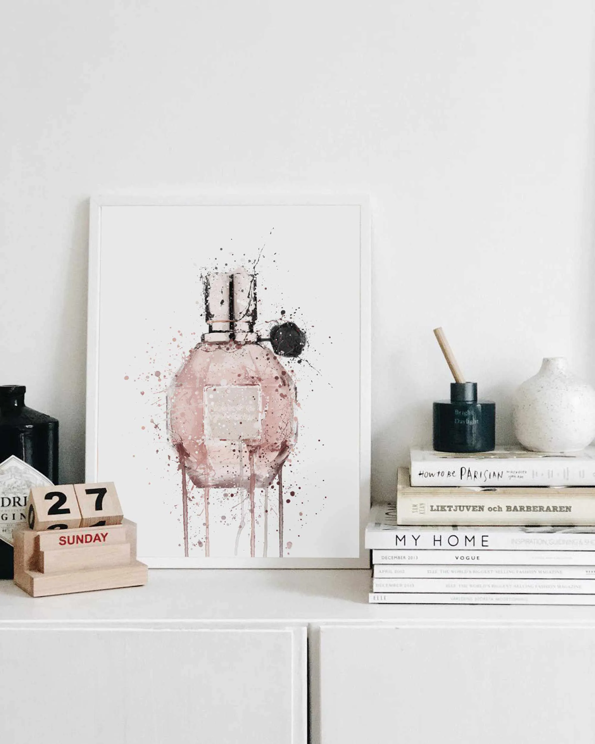 Fragrance Bottle Wall Art Print 'Miss Mauve'