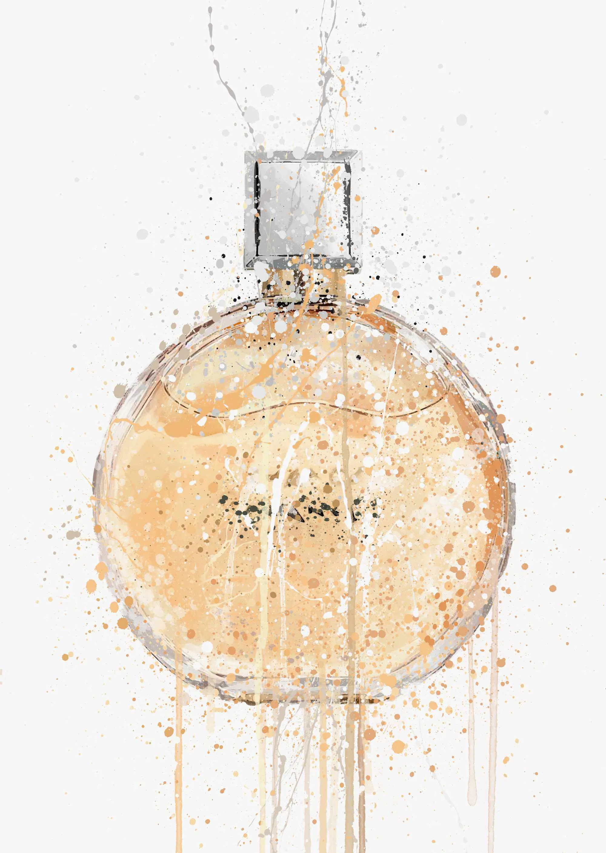 Fragrance Bottle Wall Art Print 'Nectarine'