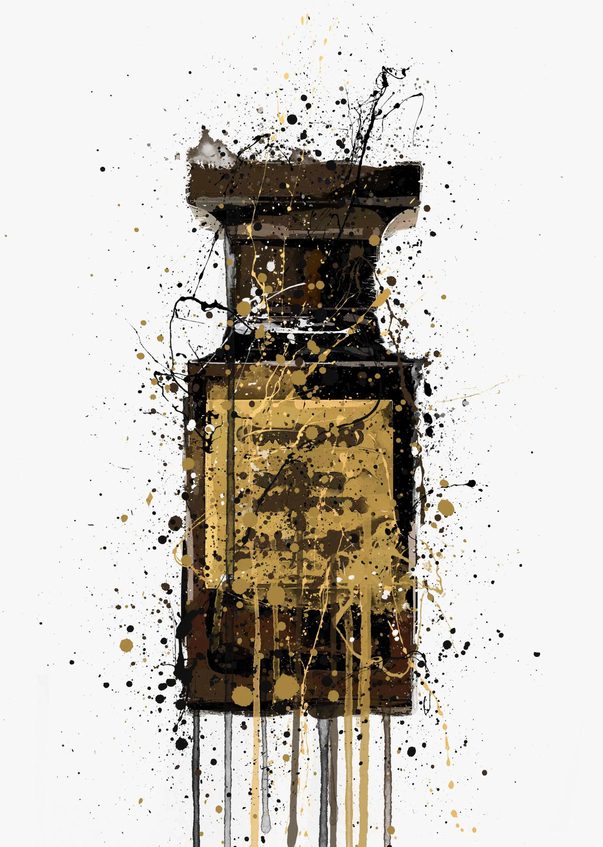 Fragrance Bottle Wall Art Print 'Obsidian'