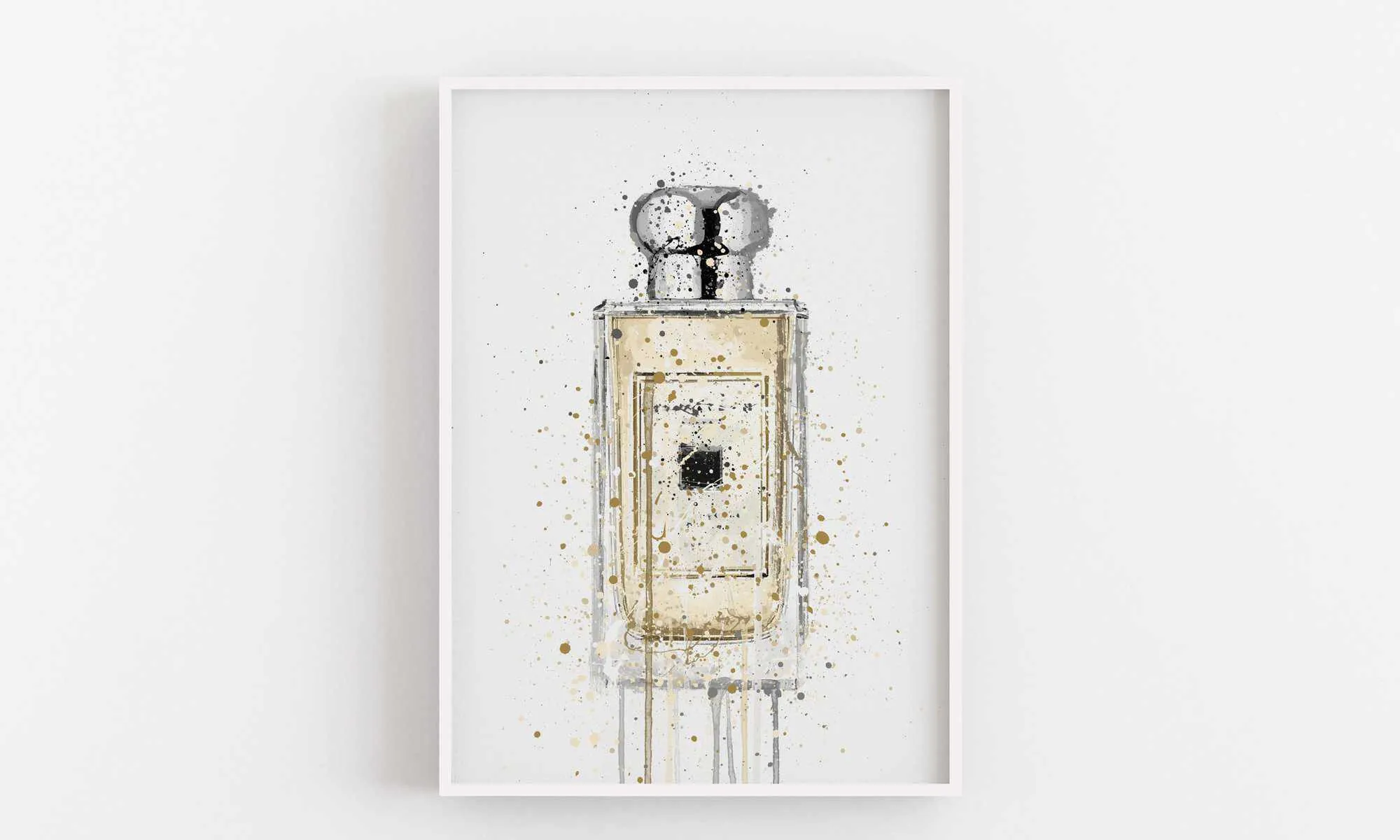 Fragrance Bottle Wall Art Print 'Pale Gold'