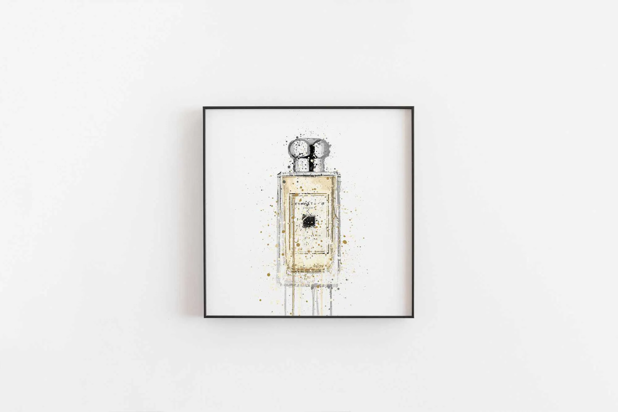 Fragrance Bottle Wall Art Print 'Pale Gold'