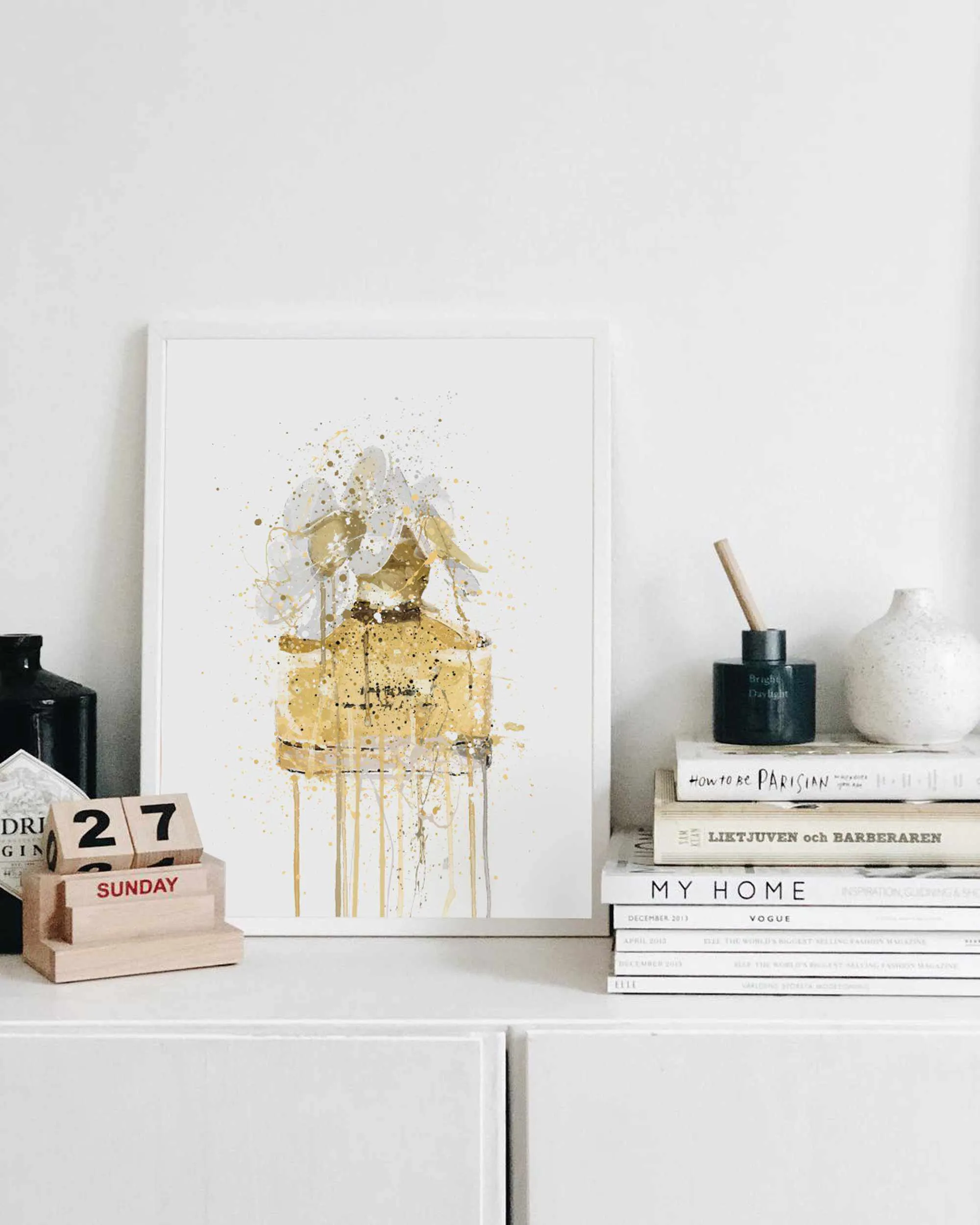 Fragrance Bottle Wall Art Print 'Yellow'