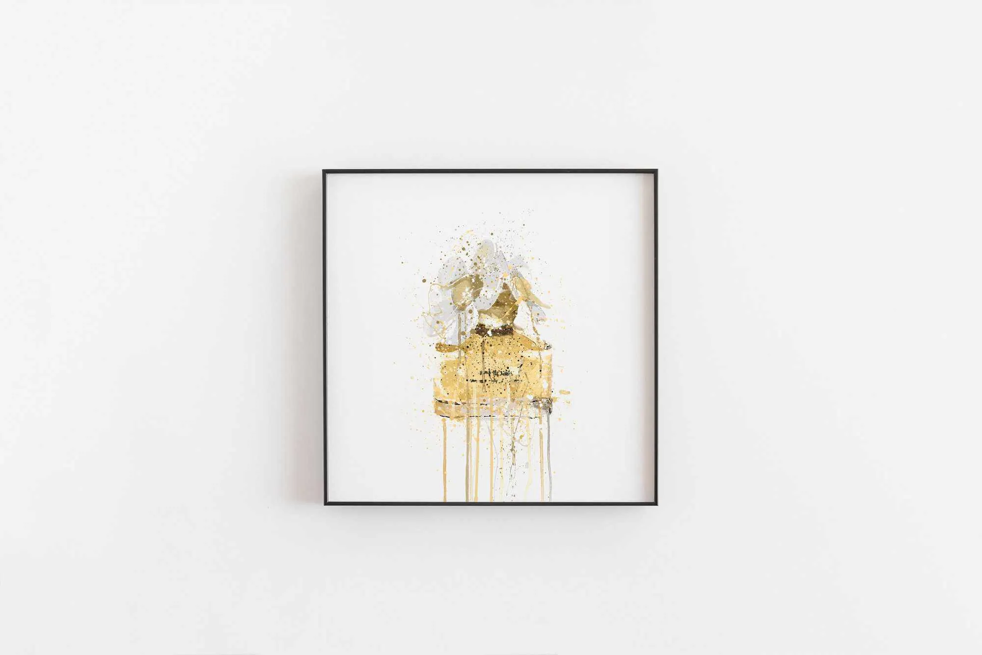 Fragrance Bottle Wall Art Print 'Yellow'