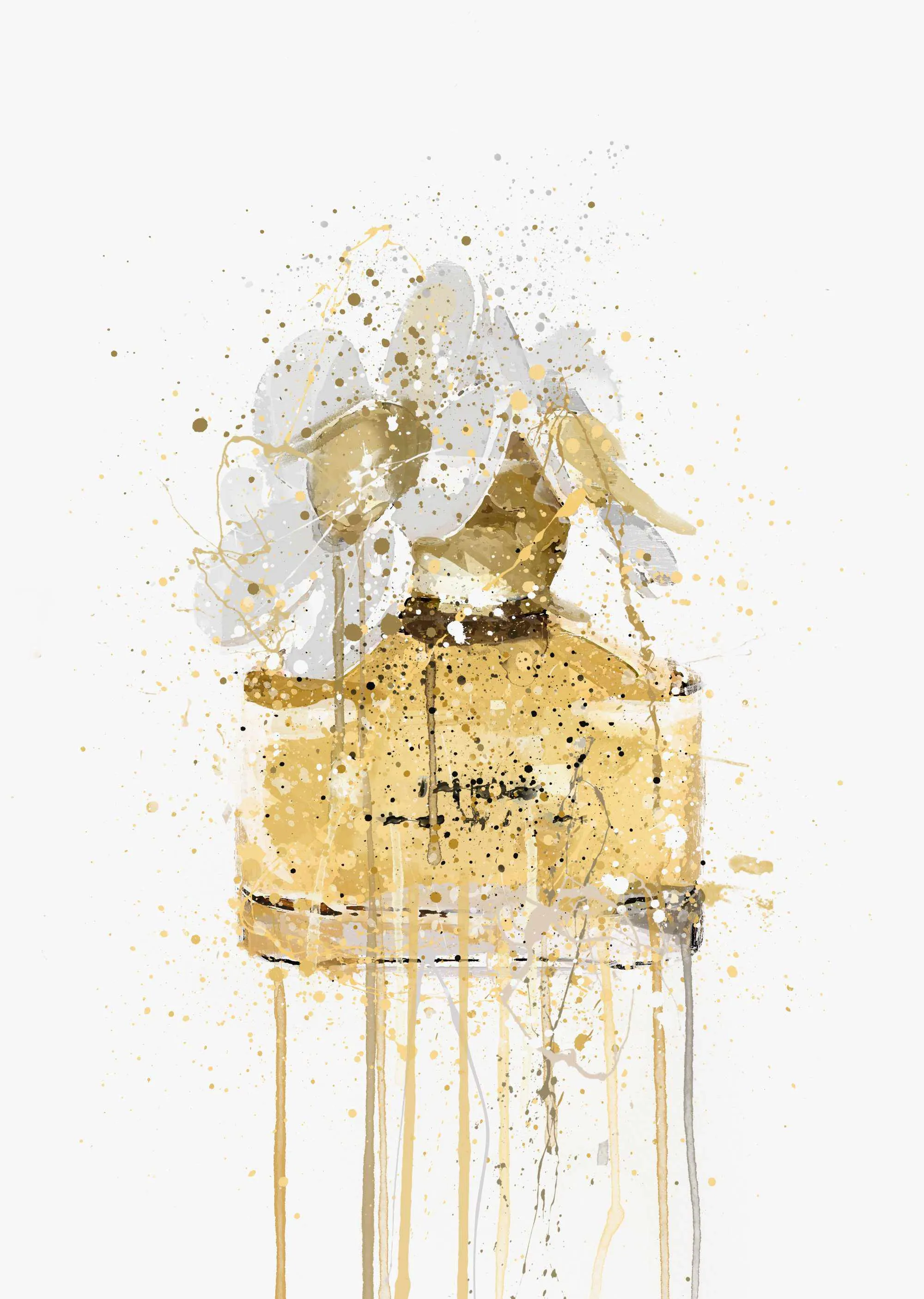 Fragrance Bottle Wall Art Print 'Yellow'