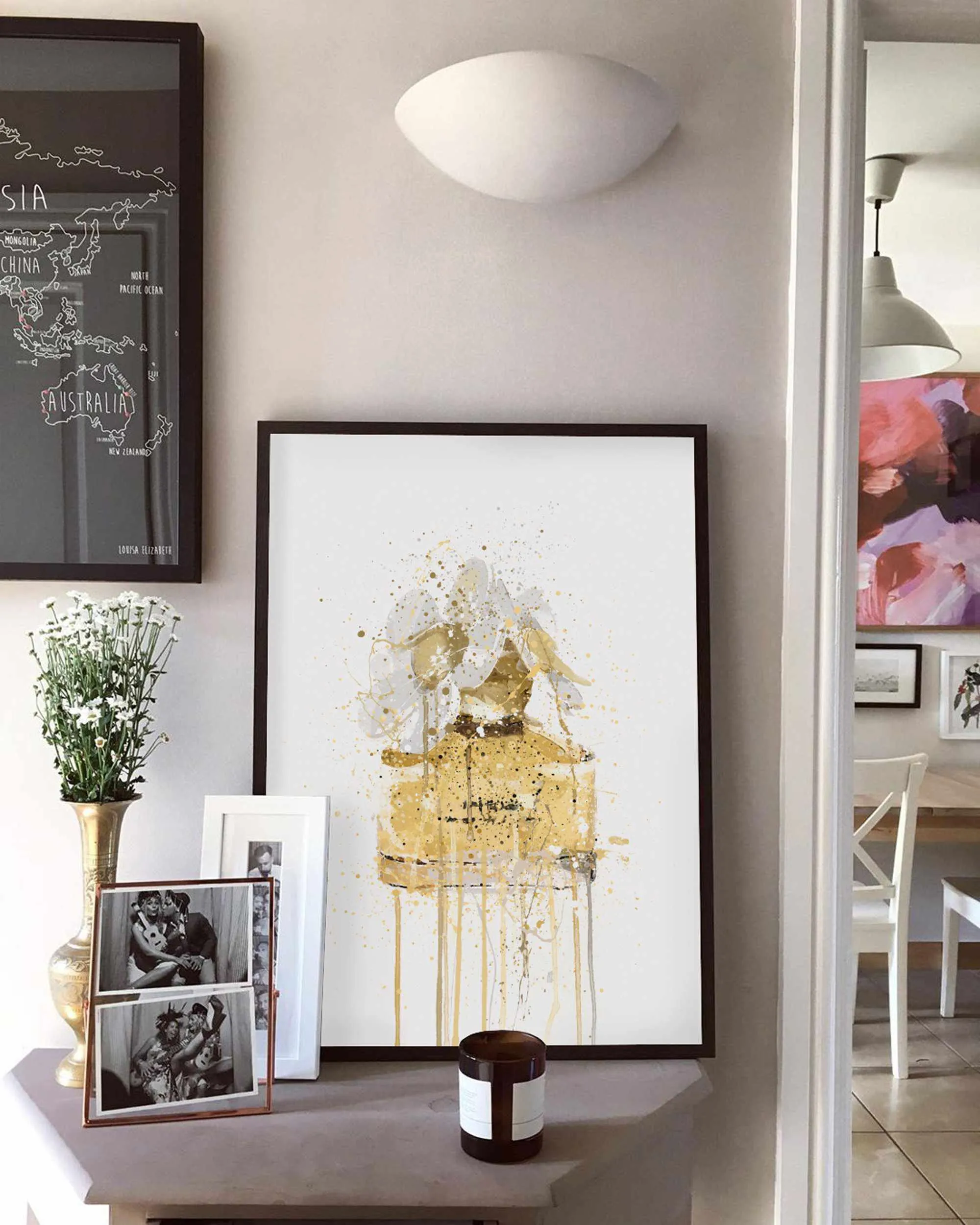 Fragrance Bottle Wall Art Print 'Yellow'