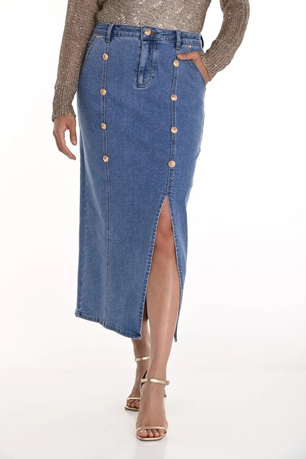 Frank Lyman Denim Skirt 256738U Blue