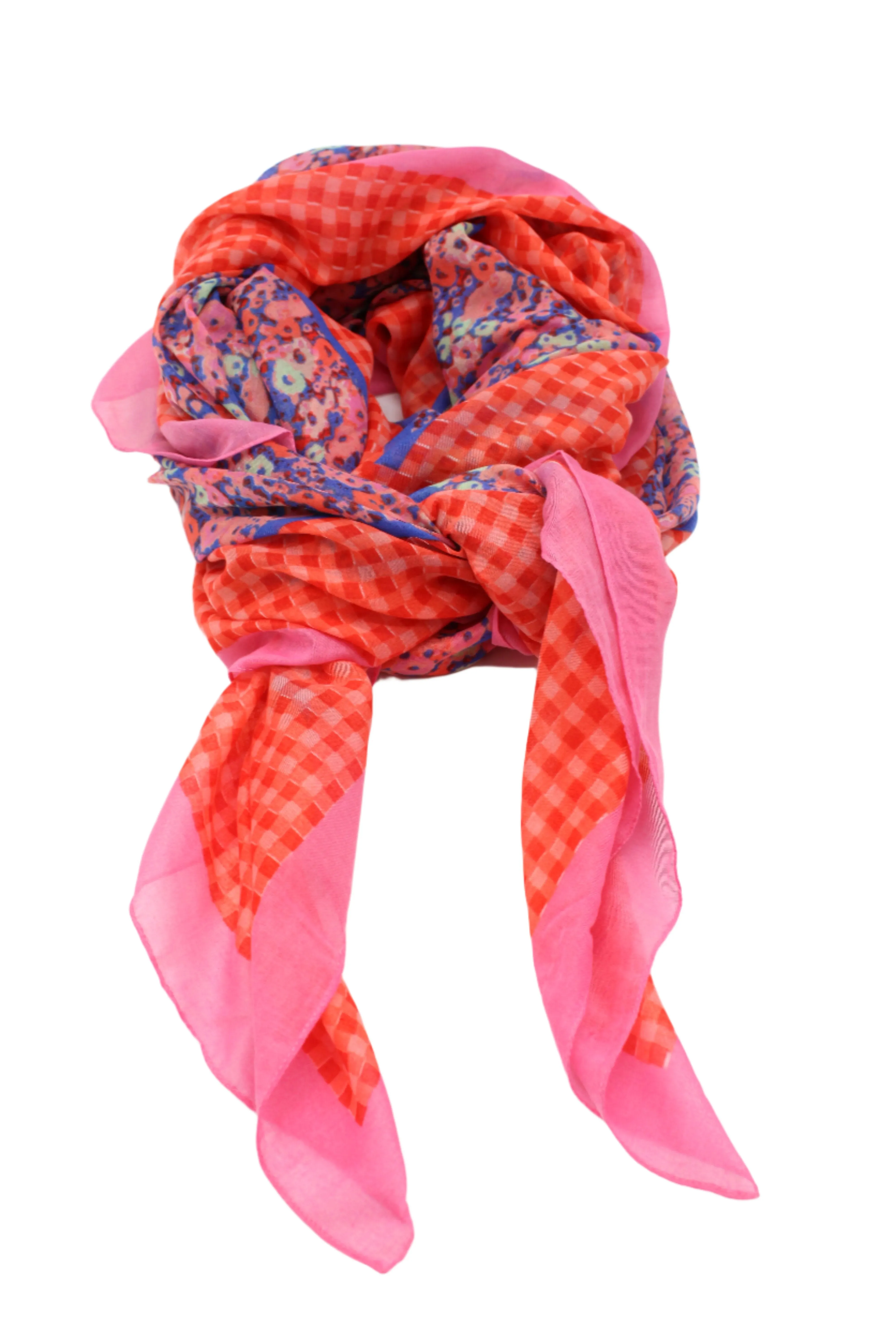 French Country Floral & Gingham Scarf Wrap