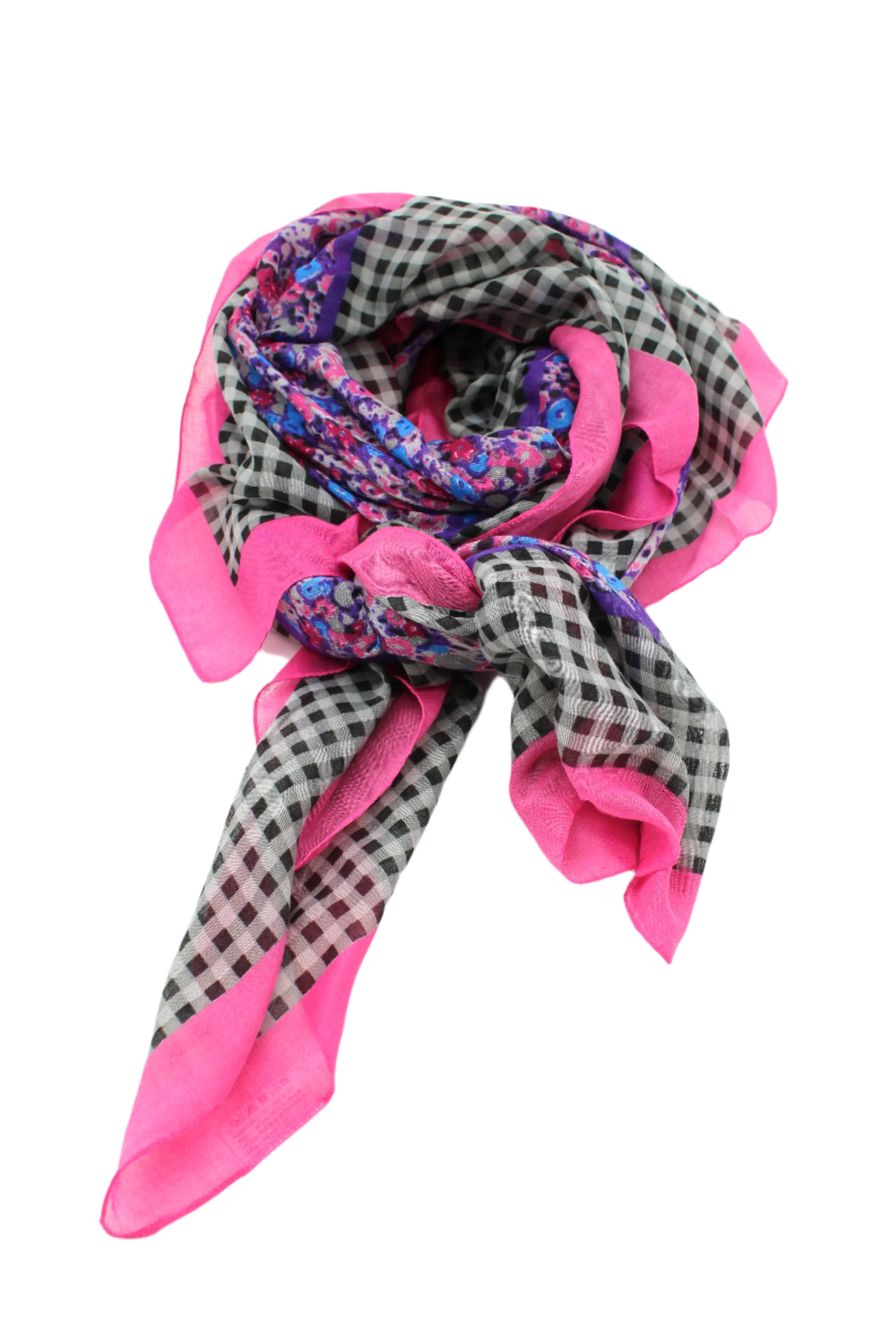 French Country Floral & Gingham Scarf Wrap