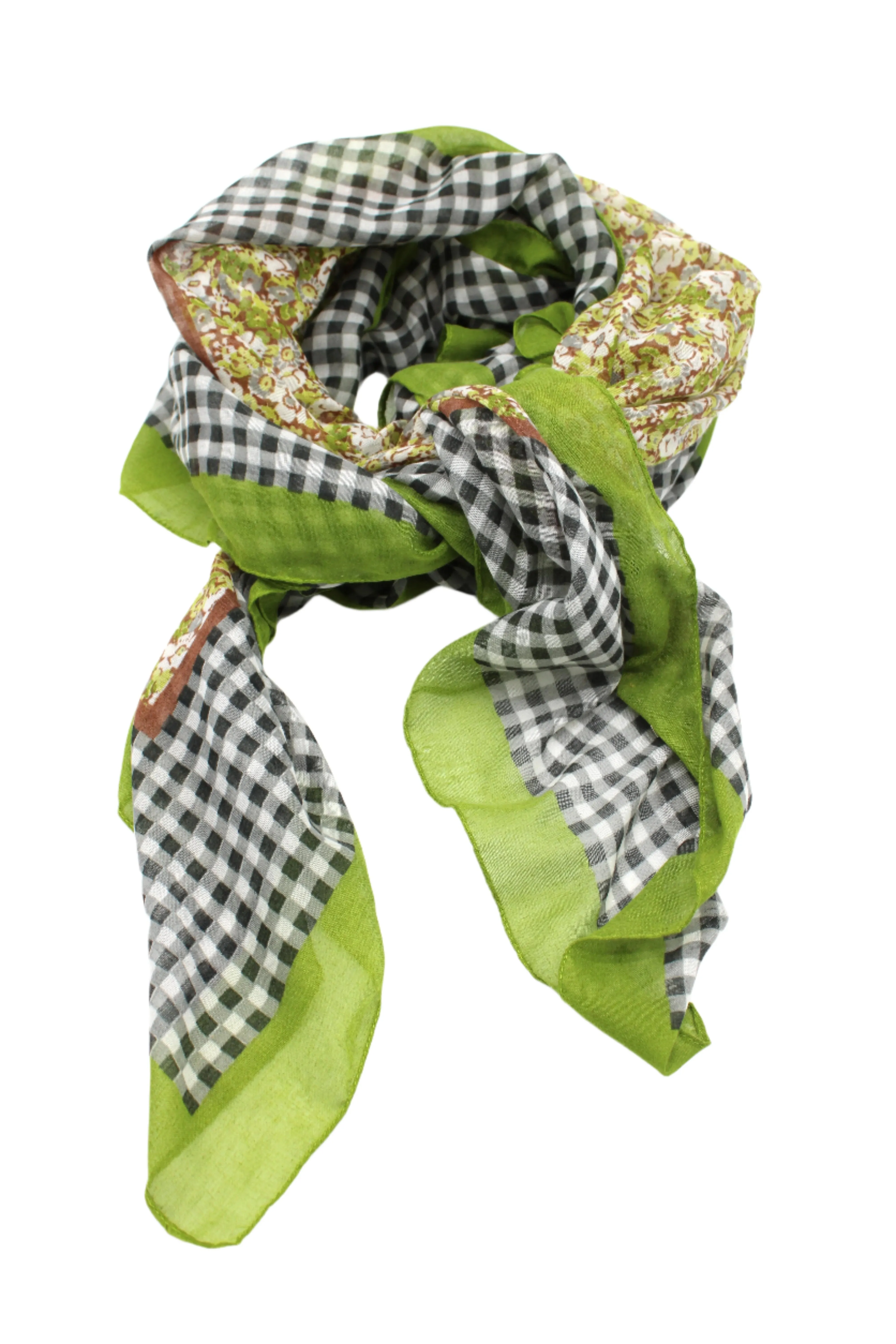 French Country Floral & Gingham Scarf Wrap