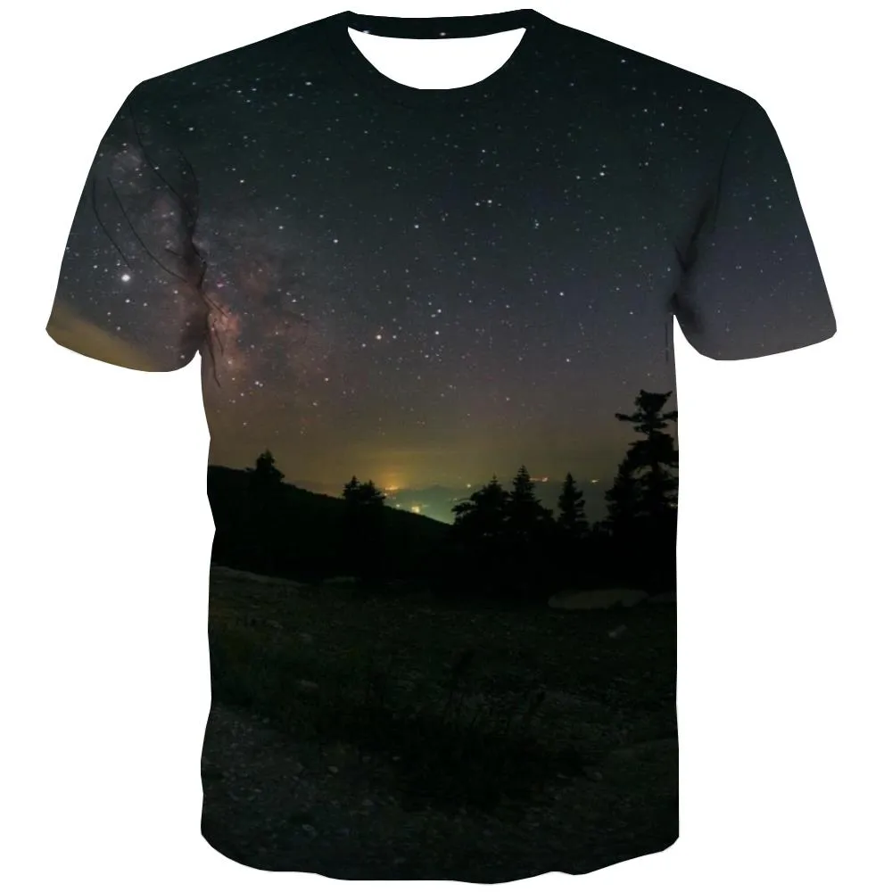 Galaxy T shirts Men Planet Tshirts Novelty Starry Sky Shirt Print Colorful Tshirts Cool Harajuku Tshirt Printed