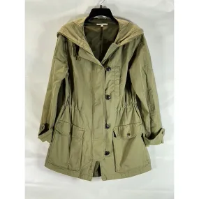 GAP Women's Dark Olive Hooded Military Utility Cotton Full-Zip Parka Jacket SZ M