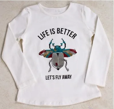 Girls White Beetle T-shirt