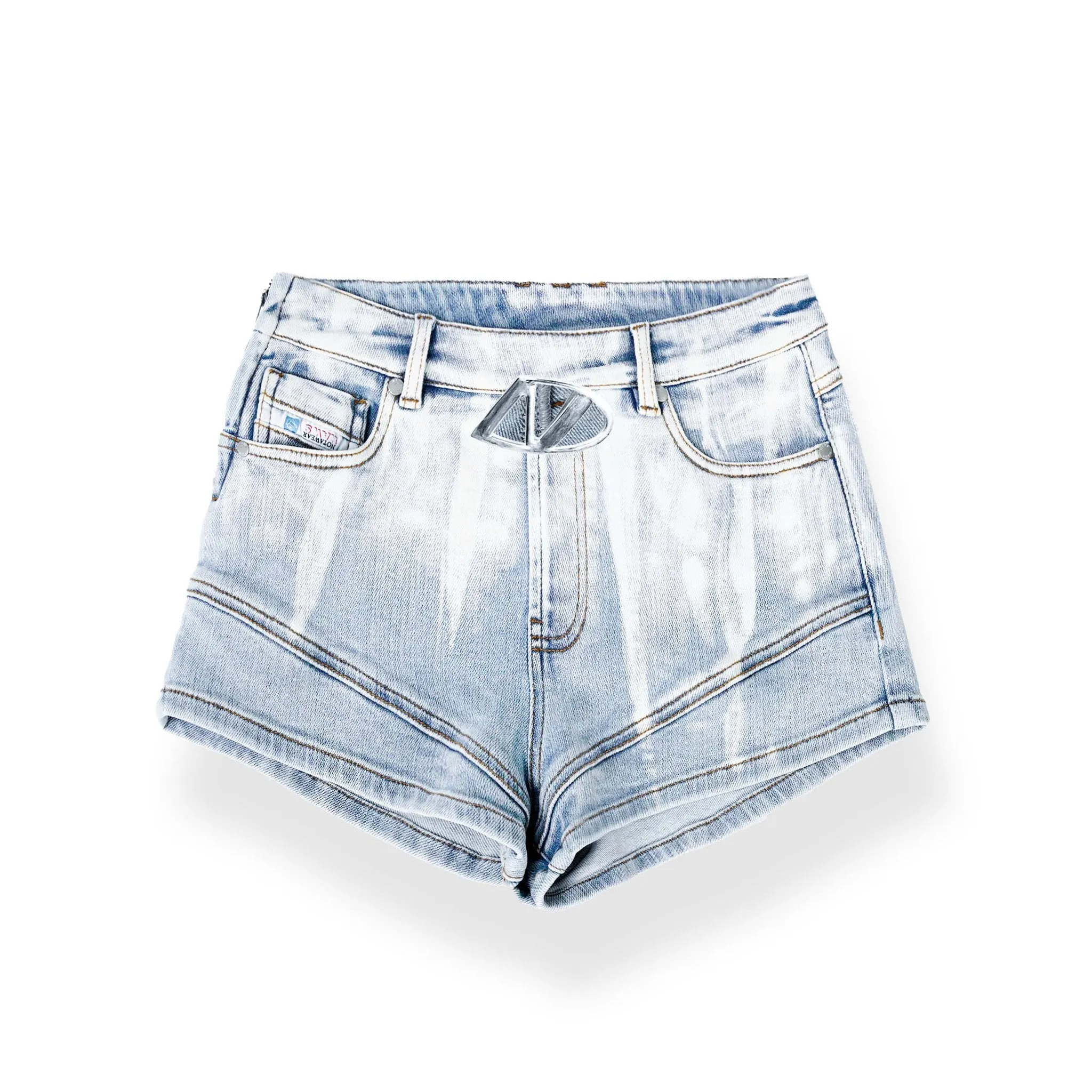 Gradient Stretch Slim Fit Denim Shorts