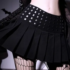 Grunge Pleated Mini Skirt