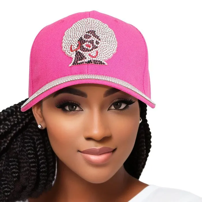 Hat Denim Afro Bling Baseball Cap for Women