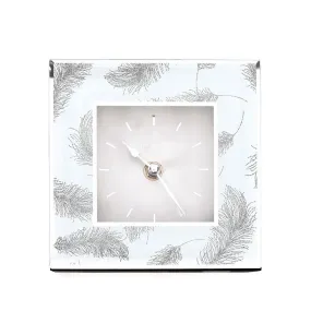 HESTIA® SILVER FEATHERS MANTEL CLOCK HE1801CK