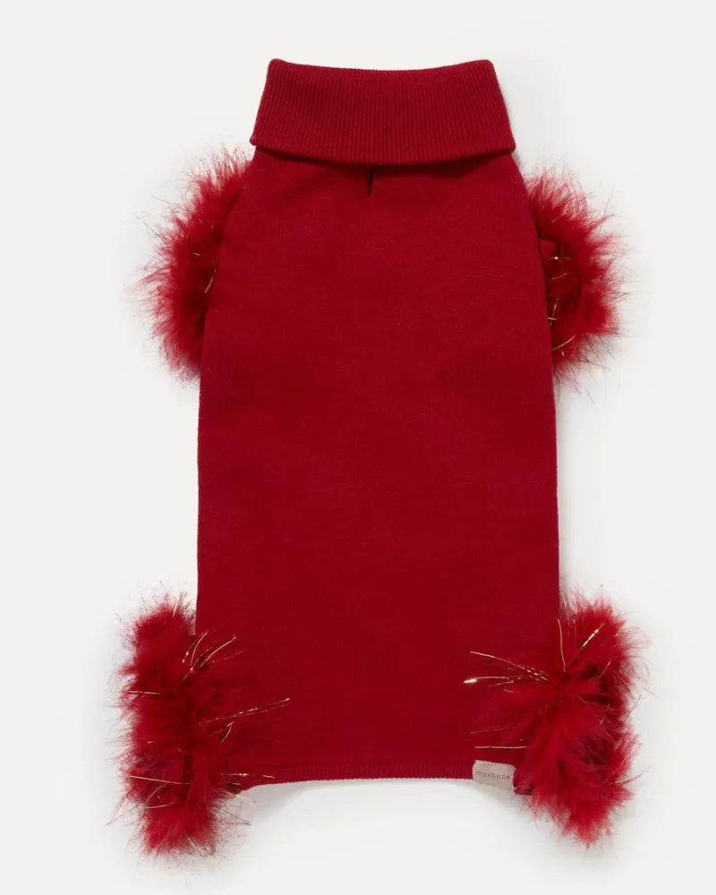 Holiday Glitz Feather Dog Onesie (FINAL SALE)