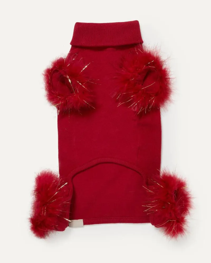 Holiday Glitz Feather Dog Onesie (FINAL SALE)