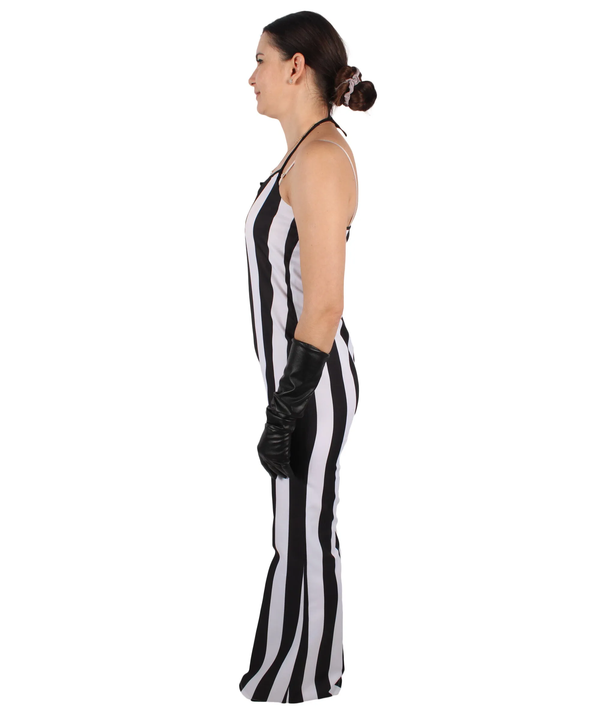 HPO Adult Women's 70's Queen Black & White Disco Costume I Suitable for Halloween I Flame-retardant Synthetic Fabric