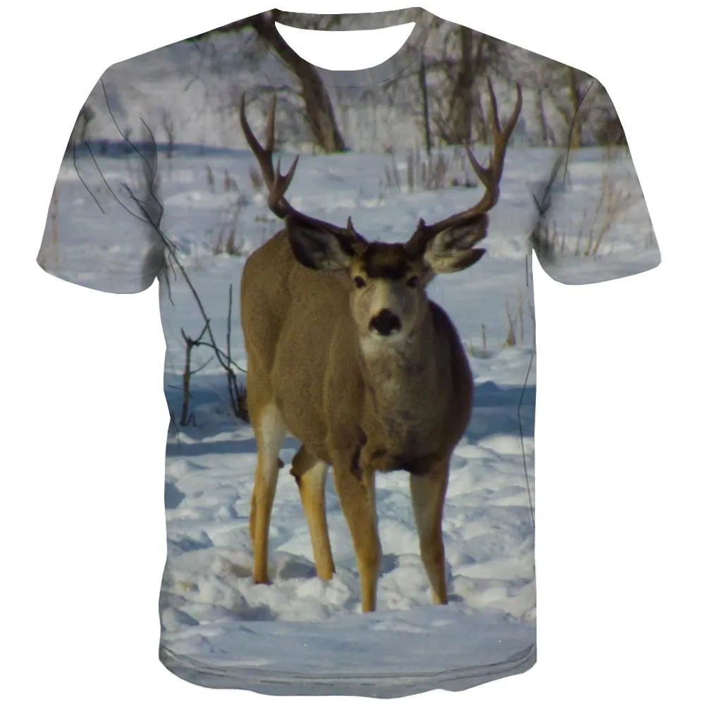 Hunting T shirts Men Jungle Shirt Print Deer Tshirt Anime Shooter Tshirt Printed Camouflage T-shirts Graphic