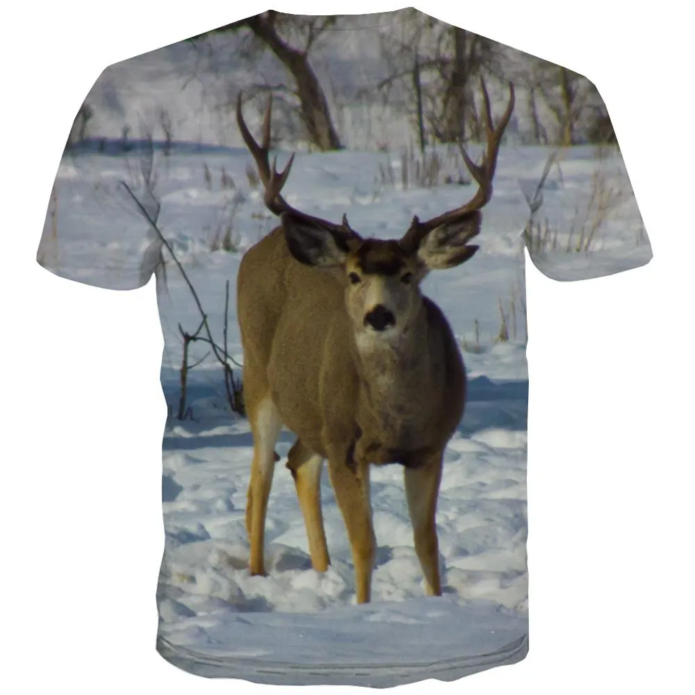 Hunting T shirts Men Jungle Shirt Print Deer Tshirt Anime Shooter Tshirt Printed Camouflage T-shirts Graphic