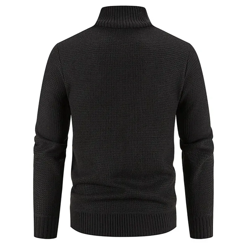 Ilooove Winter Thick Fleece Cardigan Men Warm Sweatercoat Fashion Patchwork Mens Knittde Sweater Jackets Casual Knitwear Outerwear Men