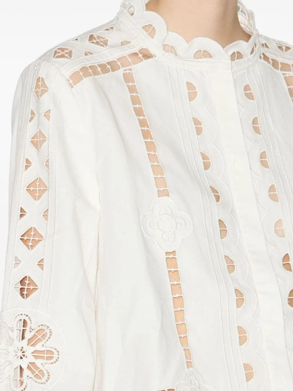 ISABEL MARANT Elegant White Embroidered Cotton Shirt