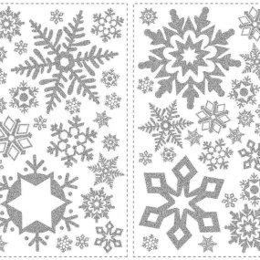 Kade Silver Glitter Snowflakes Wall Decal