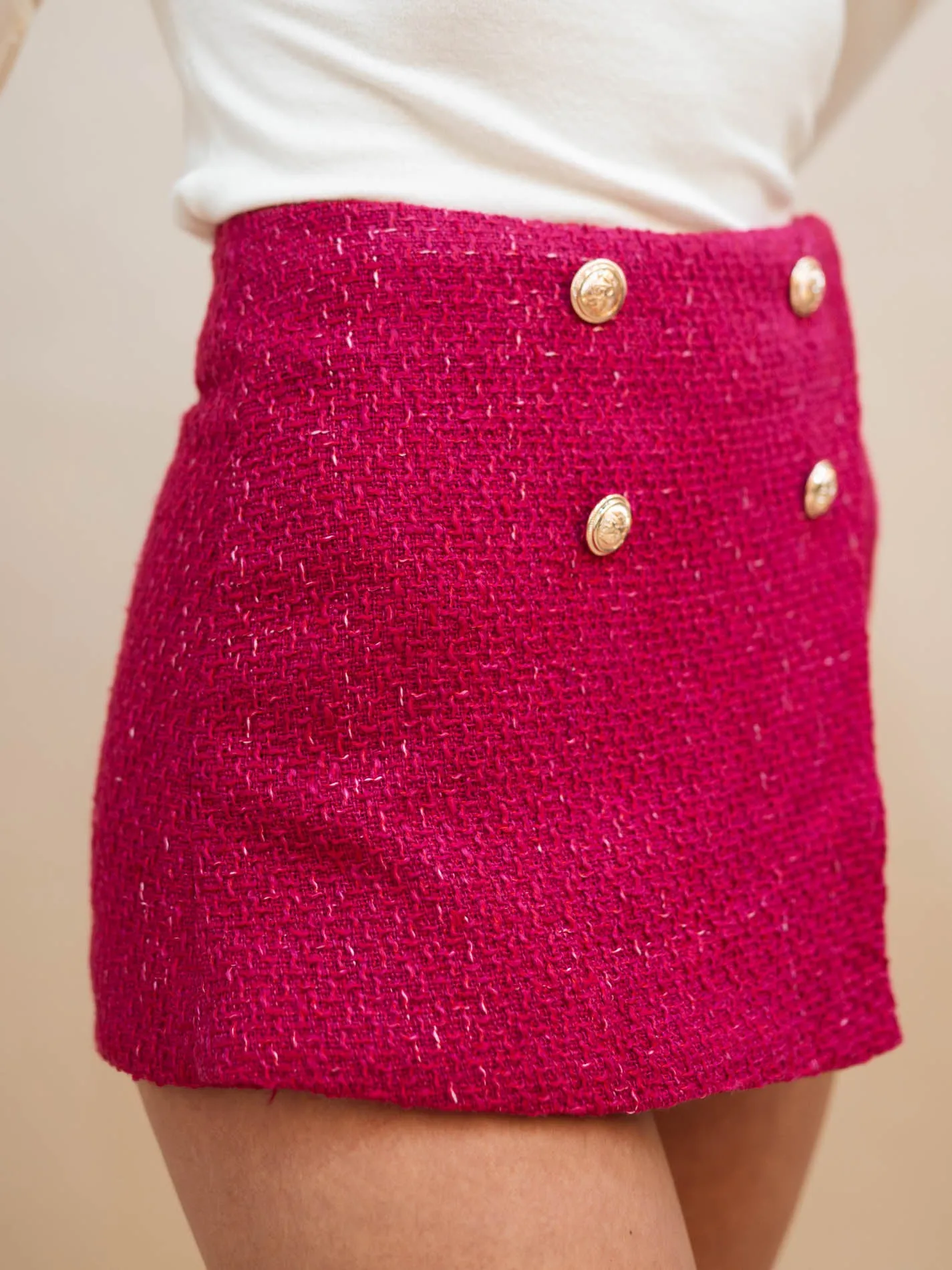 Kaori Gold Button Skort