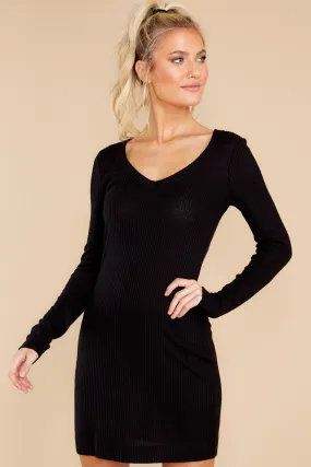 Kylin Black Rib Mini Dress