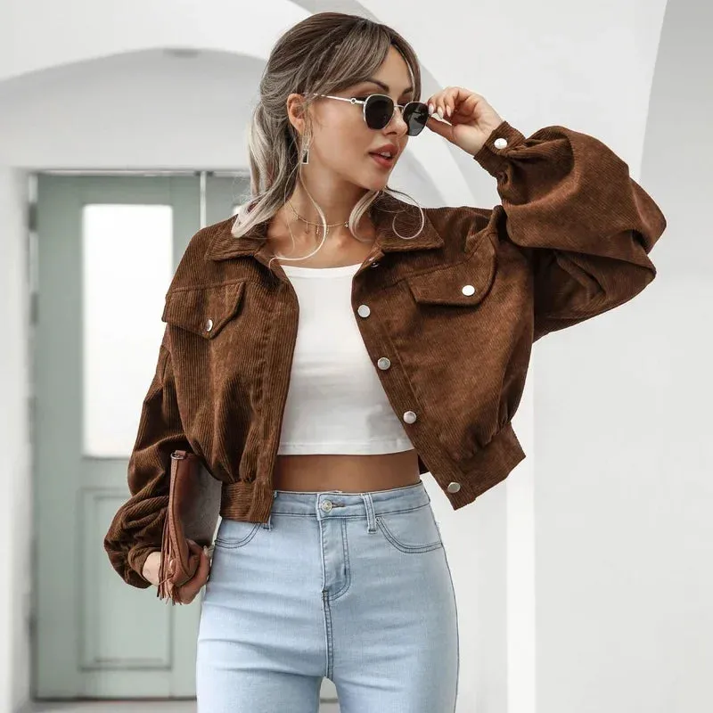 Lantern Sleeve Cropped Jacket