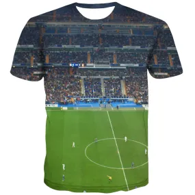 Lawn T-shirt Men Football Shirt Print Athletics Tshirts Novelty Stadium T shirts Funny