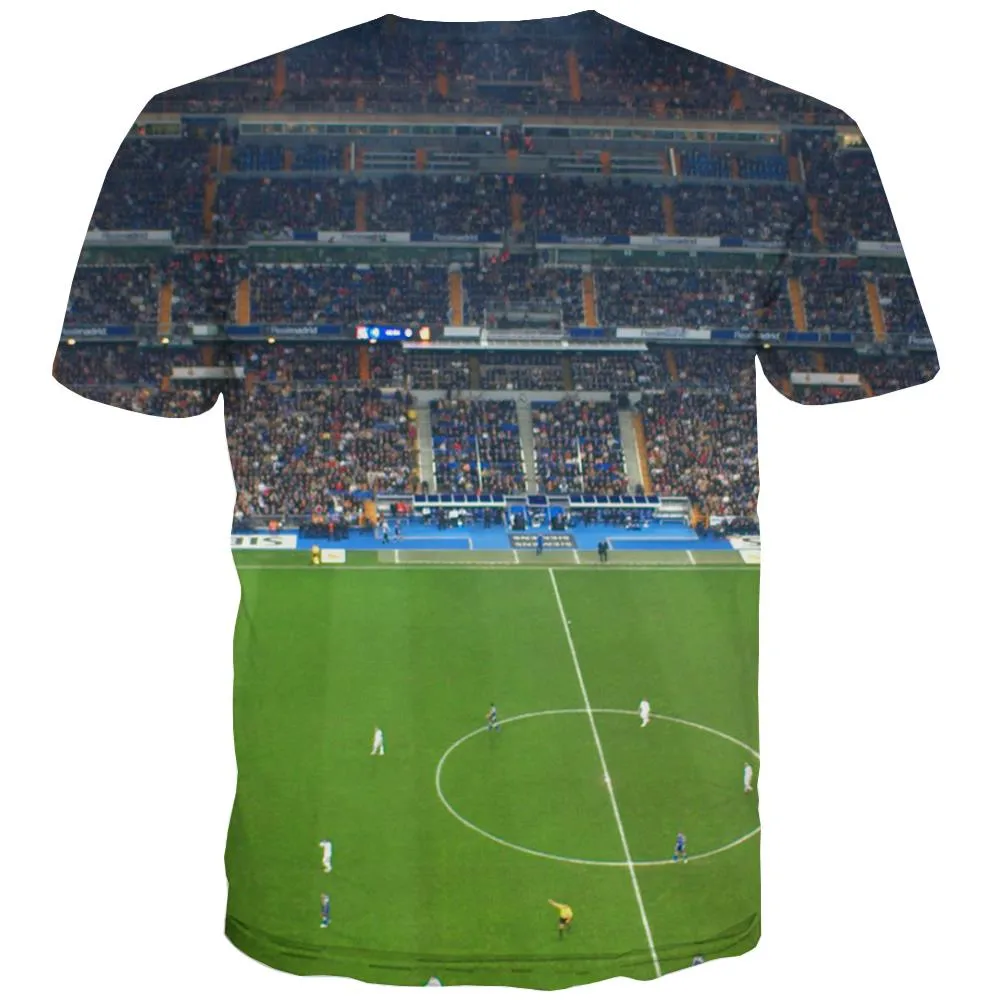 Lawn T-shirt Men Football Shirt Print Athletics Tshirts Novelty Stadium T shirts Funny