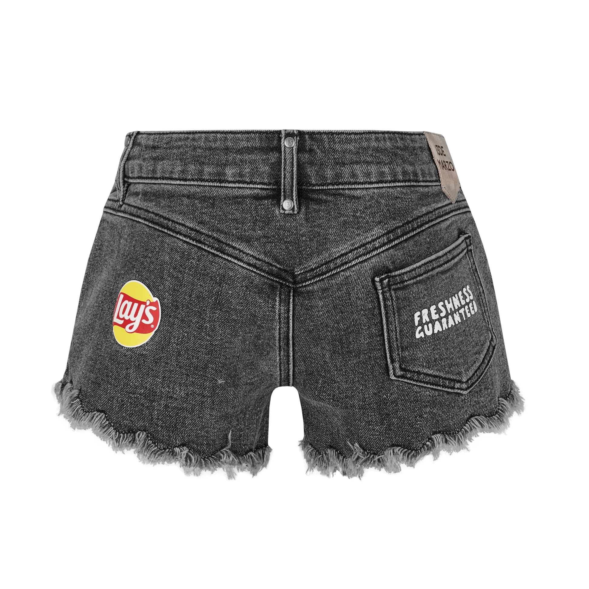 Lay's Bear Washed Denim Shorts in Gray