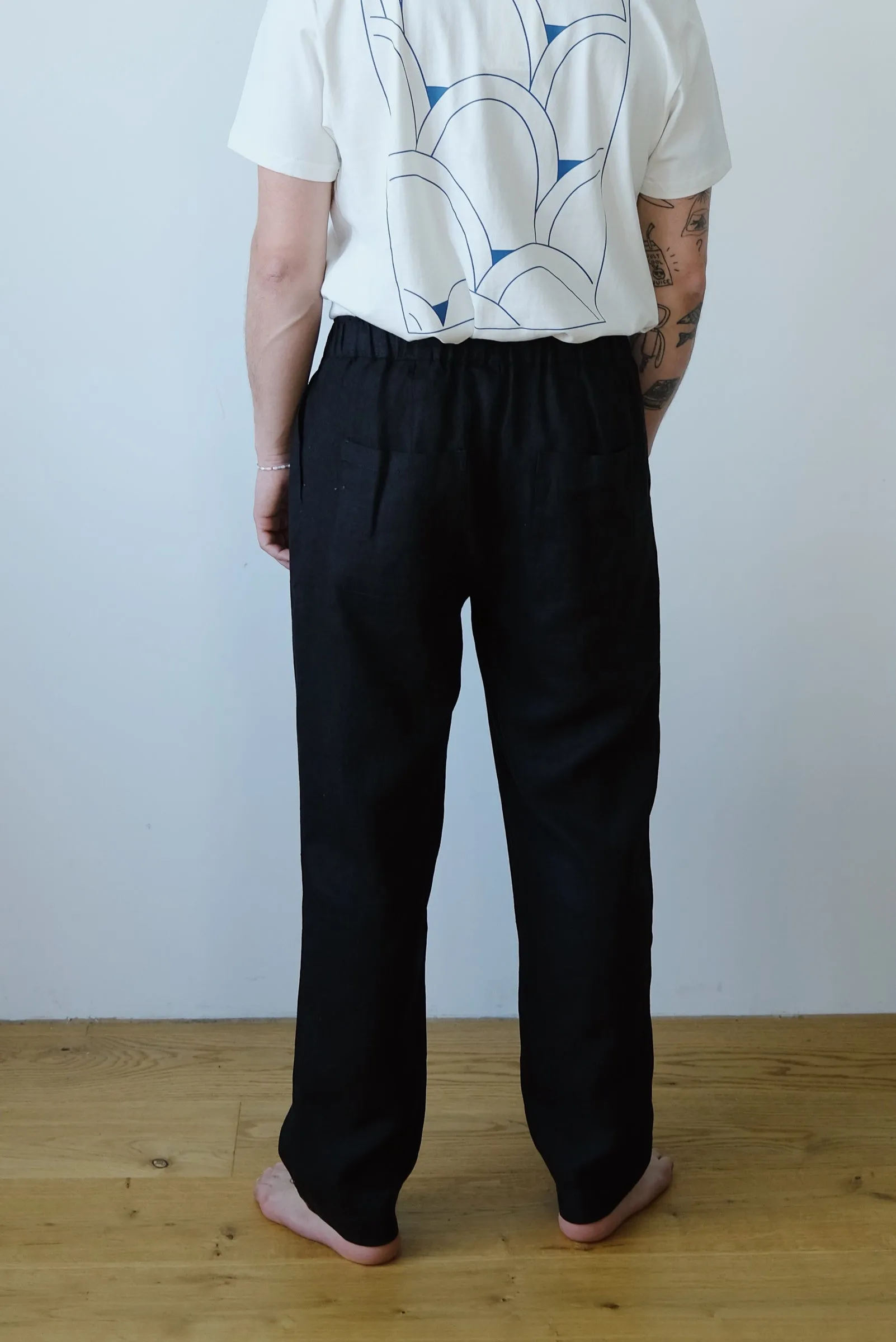 linen pants - acorn - black