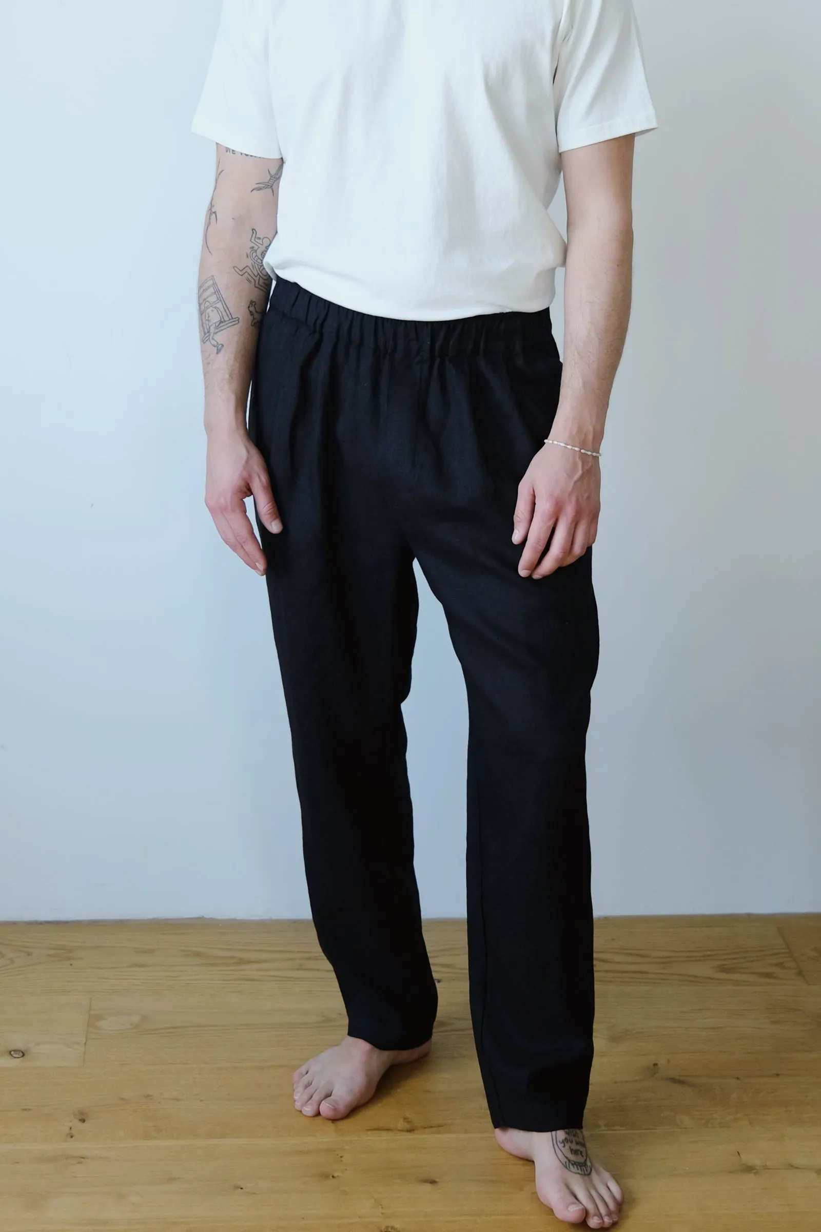 linen pants - acorn - black