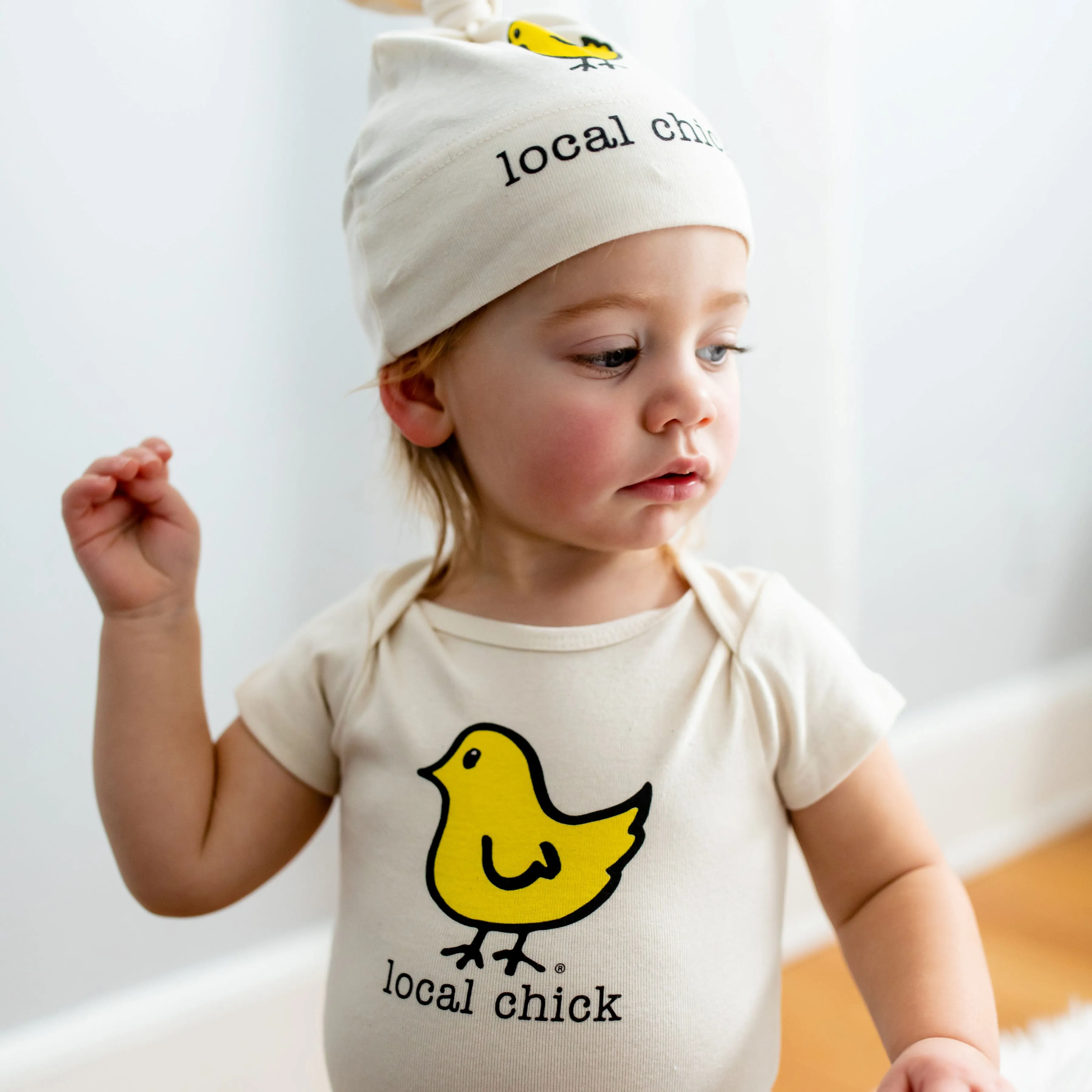 Local Chick Short Sleeve Romper & Hat Gift Set