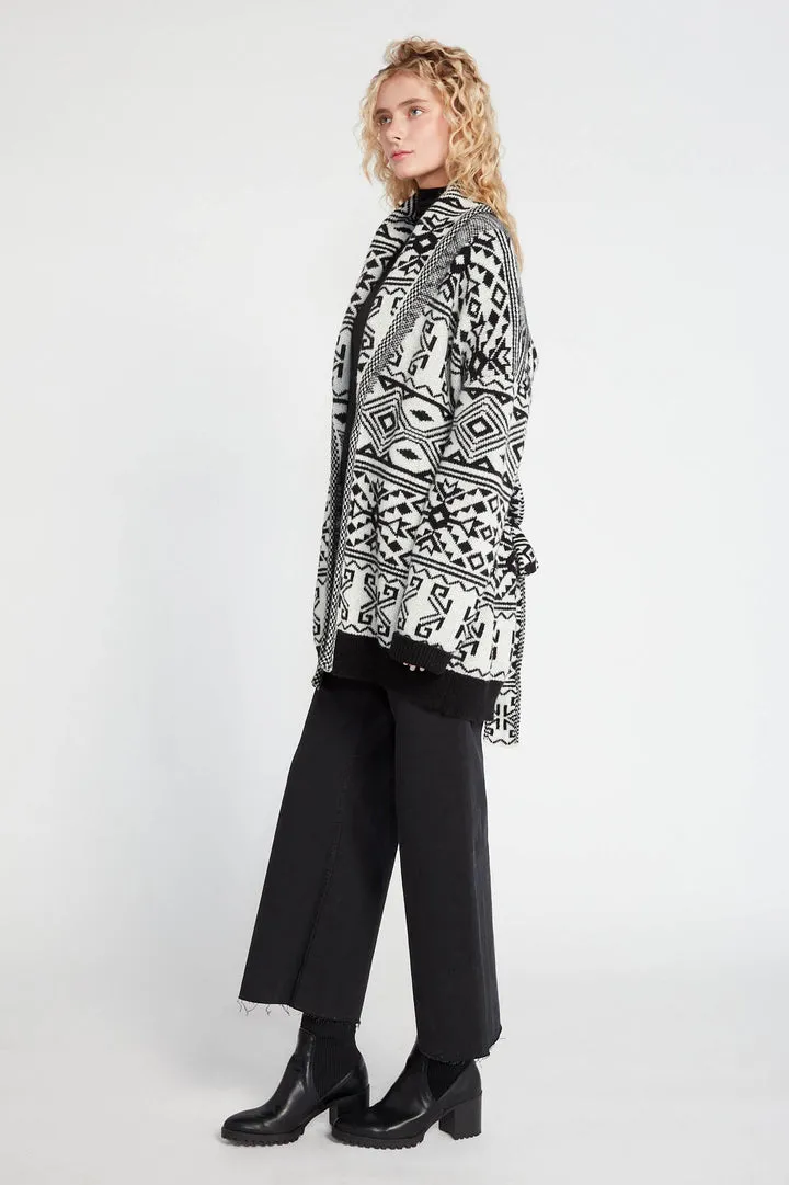 Look By M Belted Aztec Cardigan MSF3209